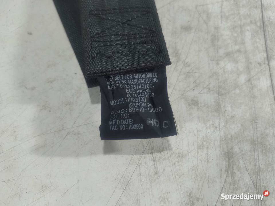 PAS BEZPIECZEŃSTWA LEWY TYŁ HYUNDAI I20