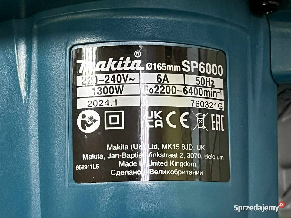 Pilarka zagłębiarka Makita SP6000J 1300W 165mm w Elbląg