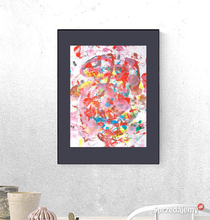 kolorowa abstrakcja A3 abstrakcyjny rysunek Kraków