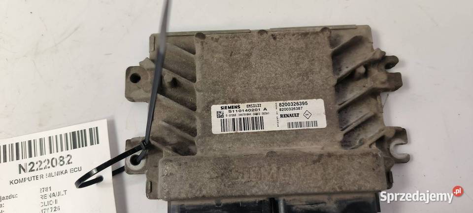 KOMPUTER SILNIKA ECU RENAULT CLIO II 8200326395 Pozostałe kujawsko-pomorskie Lipno