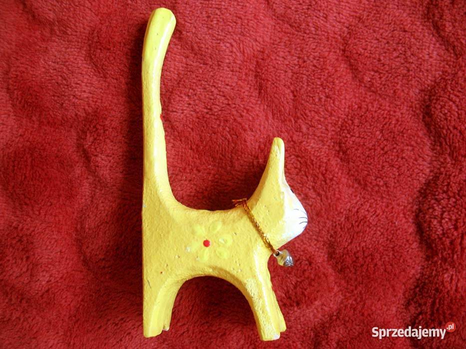 KOT Drewno mała Figurka rzeźba 11 x 2 x 5 Siedlce