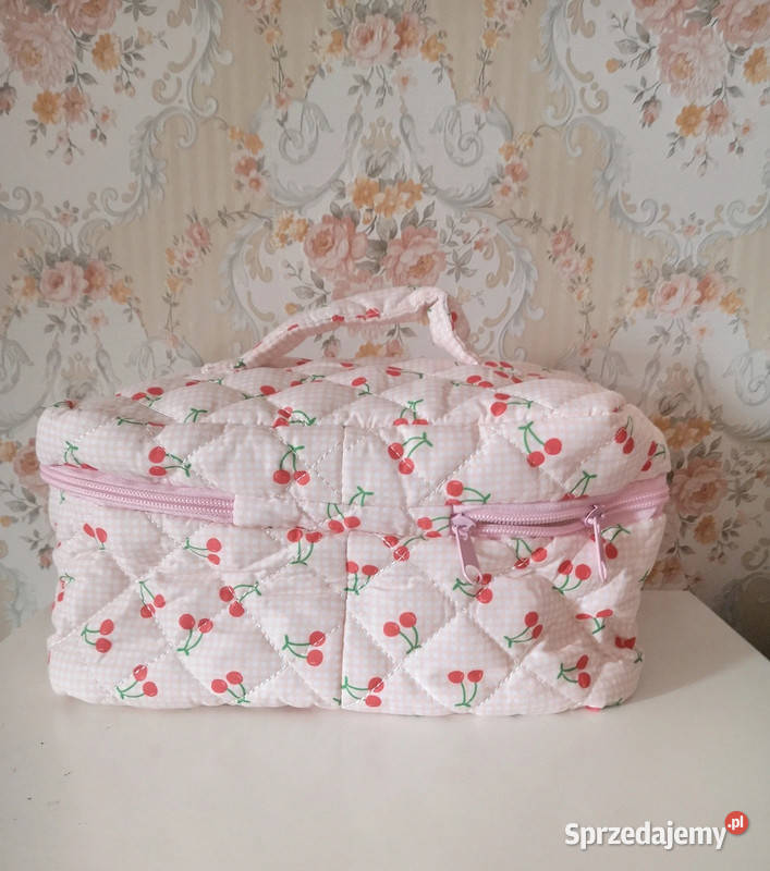 Duża kosmetyczka pojemna kuferek wisienki w sprzedam