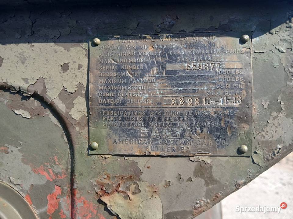 Przyczepka BANTAM 1943 willysdodge wc Motoryzacja Skierniewice sprzedam