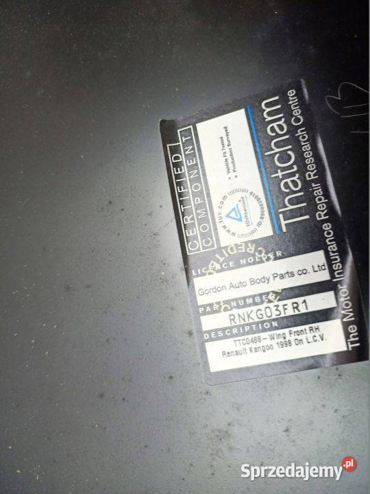 BŁOTNIK PRZÓD PRAWY NISSAN KUBISTAR 0308 OCYNK Skarżysko-Kamienna