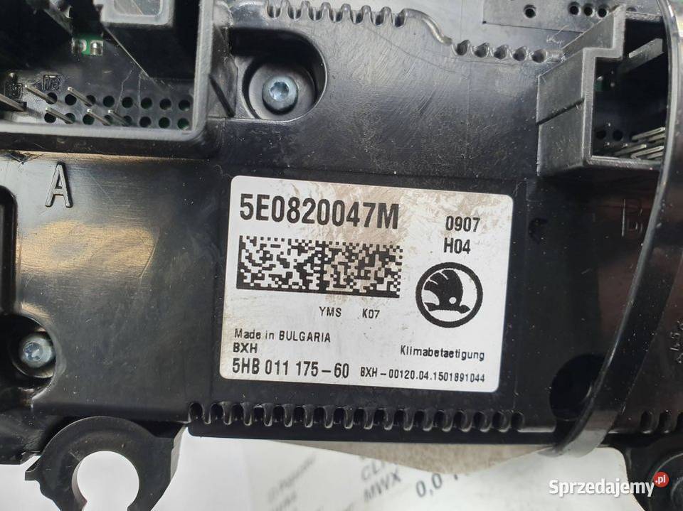 PANEL KLIMATYZACJI SKODA OCTAVIA III 5E0820047M osobowe Lipno sprzedam