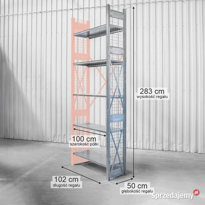 Regał magazynowy 5 półek DEXION 283x102x50 MODUŁ podkarpackie Chmielów