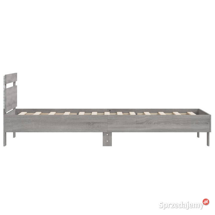 Rama łóżka z wezgłowiem i LED szary dąb sonoma 70cm Warszawa