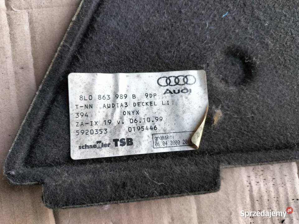 AUDI A3 8L 5D KLAPKA OSŁONA ZAŚLEPKA BAGAŻNIKA