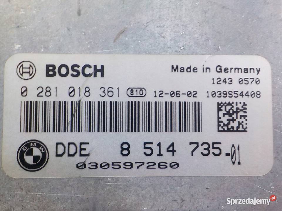 BMW 1 F20 12r HB 5D sterownik komputer silnika osobowe Suków