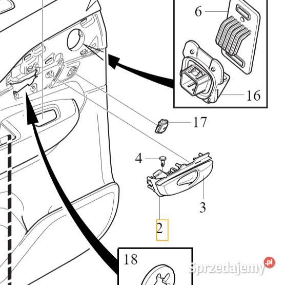 VOLVO S90 V90 XC90 II lewa klamka wewnetrzna Gadgety motoryzacyjne Bielany Wrocławskie