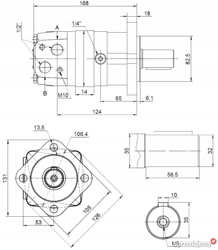Silnik Hydrauliczny 250 3 GR3 Mocowanie Kołnierz Solec Kujawski