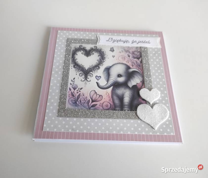 Kartka ręcznie robiona na urodziny Walentynki Łódź