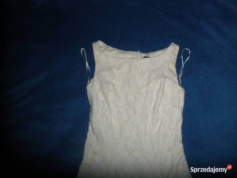 Sukienka biała koronkowa Top Secret biały małopolskie Kraków sprzedam