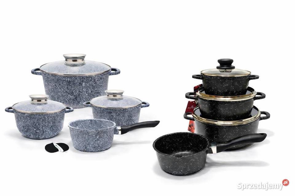 179 Garnki marmurkowe szareczarne śląskie Zabrze