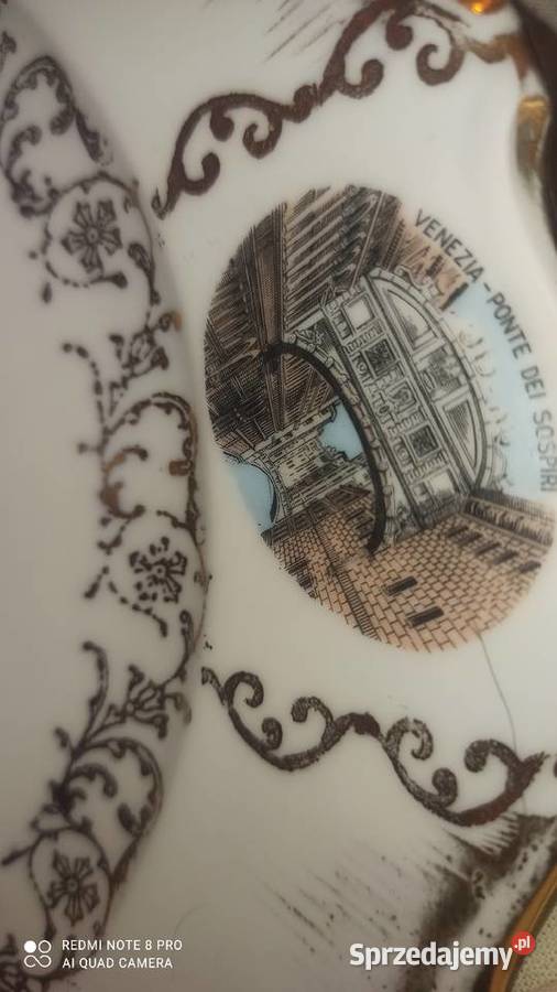 Patera Venezia Ponte Di Rialto Pięknie zlocona Gdańsk