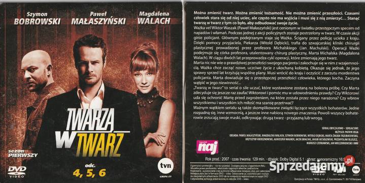 TWARZĄ W TWARZ SEZON PIERWSZY ODC 456 DVD