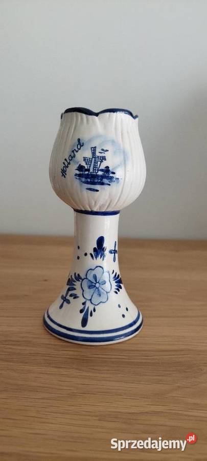 Delft Holand Świecznik Porcelanowy Mirosławiec