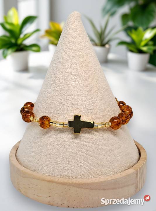 Bransoletka dziesiątka różańca z bursztynu Warszawa