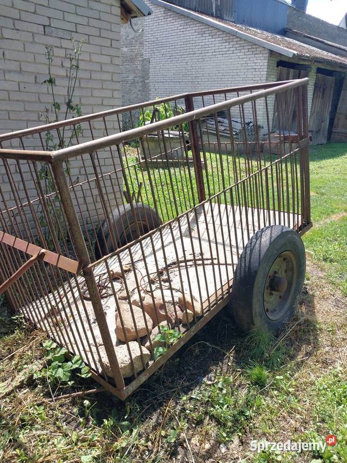 Przyczepka rolnicza dwukołówka z klatką Stopnica