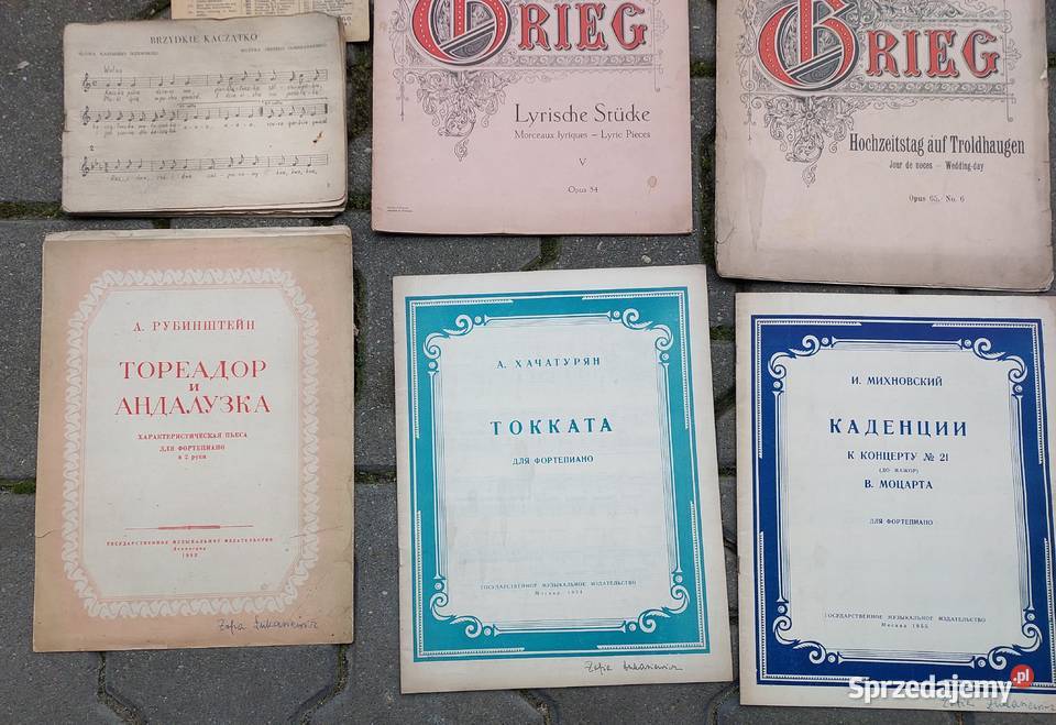 Nuty na fortepian zestaw starych zeszytów różne Tczew