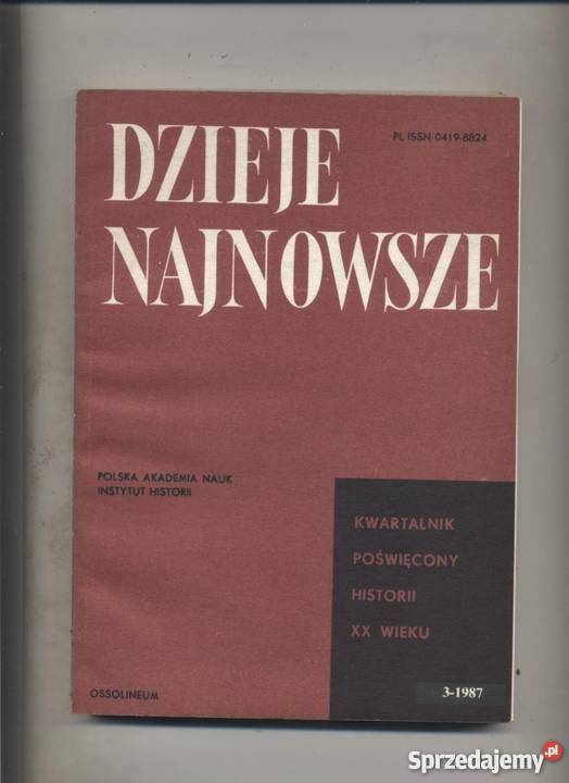 Dzieje najnowszeRocznik XIX19873 zachodniopomorskie Szczecin
