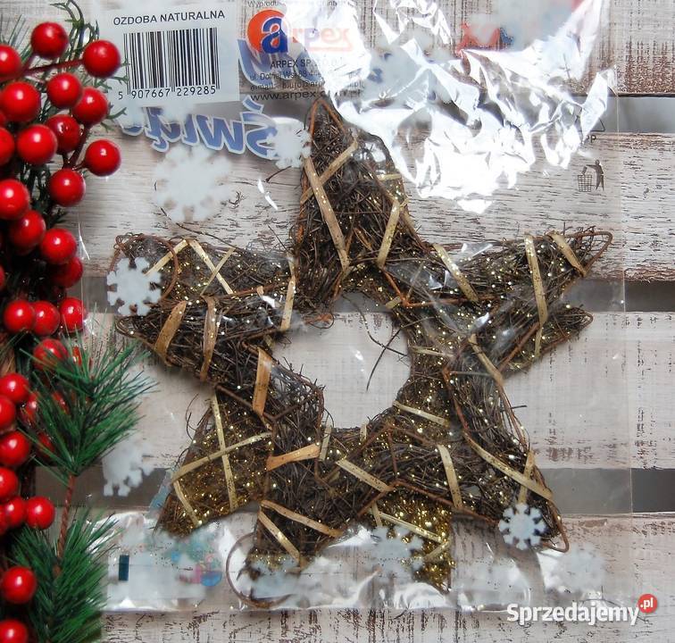 Gwiazda gwiazdka pleciona ozdoba naturalna Arpex odcienie brązowego Lublin sprzedam