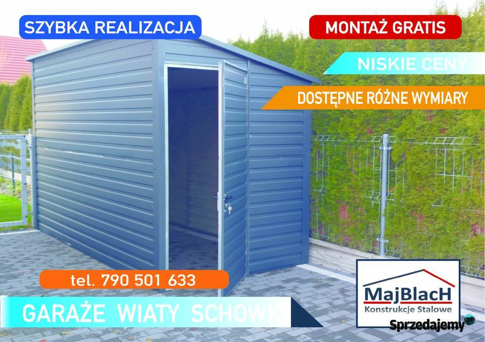 GARAŻ BLASZANY Domek Ogrodowy SCHOWEK Magazyn Grójec