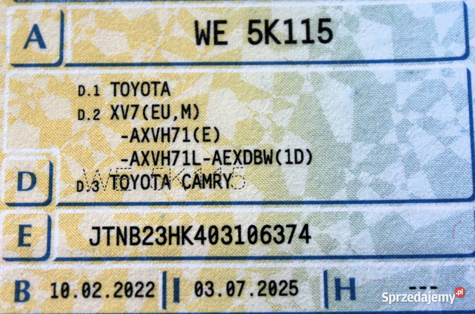 Toyota Camry Salon 25Hybrid CVT Comfort 218 FV23 centralny zamek Camry mazowieckie Sokołów