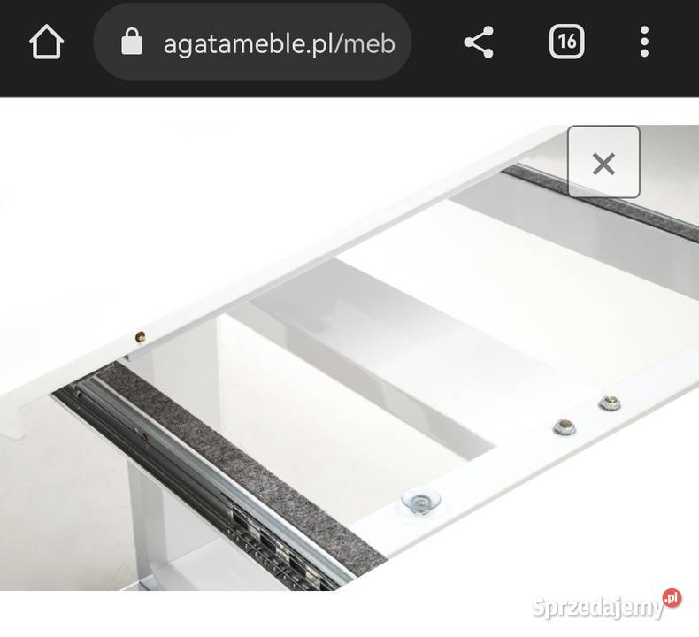 Biały rozkładany stół połysk plus 4krzesla 160cm Wrocław