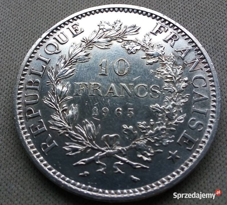FRANCJA10 FRANKÓW1965 r SREBRO 0900 HERKULES Antyki, Sztuka, Kolekcje mazowieckie Legionowo sprzedam