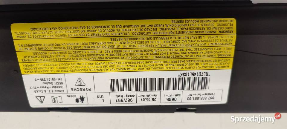 PORSCHE CAYMAN S PODUSZKA AIRBAG DRZWI LEWA sprzedam