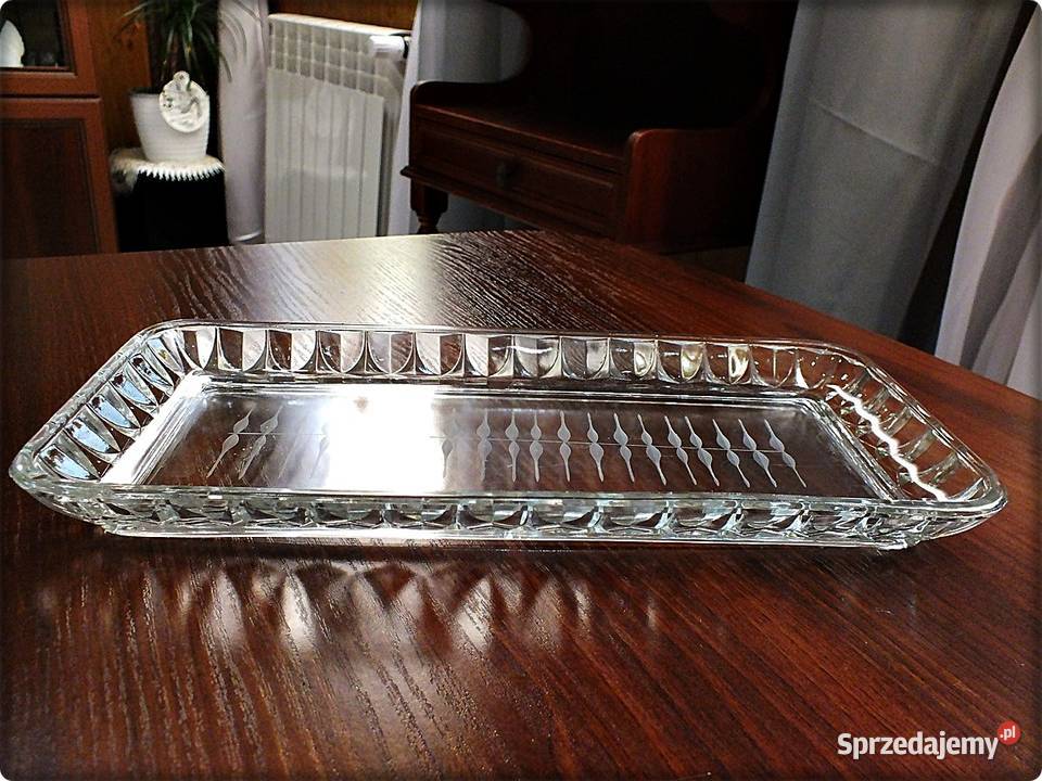 Taca Kryształowa na Karafkę Talerz na ciasto Żary sprzedam