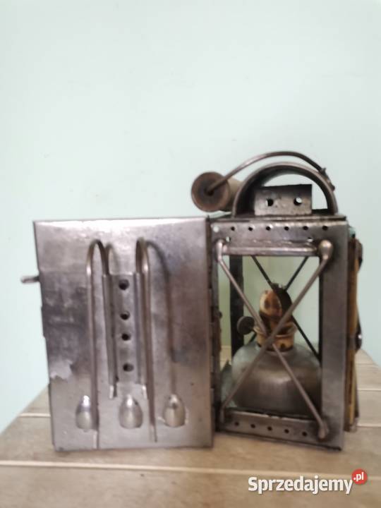 Stara kolejowa lampa na nafte Art Deco Lampy stołowe i nocne Kraków