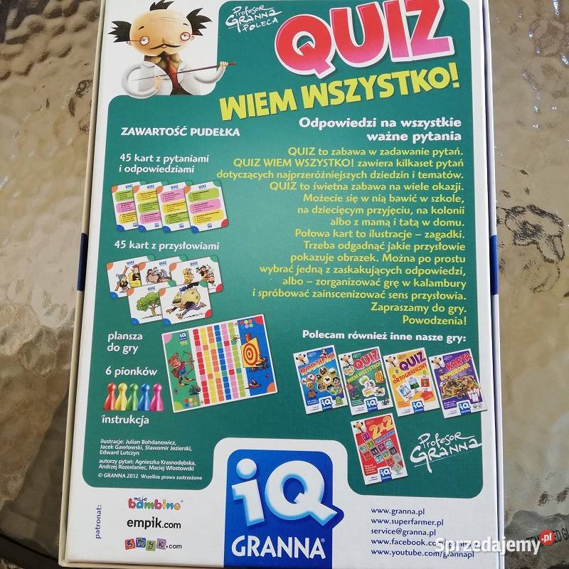 Gra QUIZ Wiem wszystko łódzkie Sieradz sprzedam