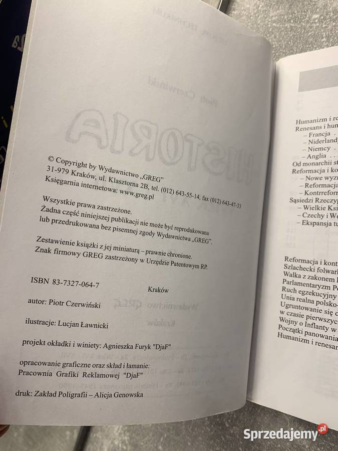 Historia ściąga wiek XVI i XVII Greg HIT Jasło sprzedam