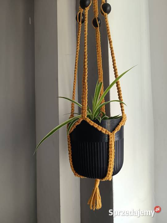 Kwietnik wiszący na jedną roślinę makrama śląskie Gorzyce