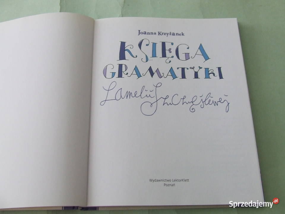 Księga gramatyki Lamelii Szczęśliwej Krzyżanek dolnośląskie