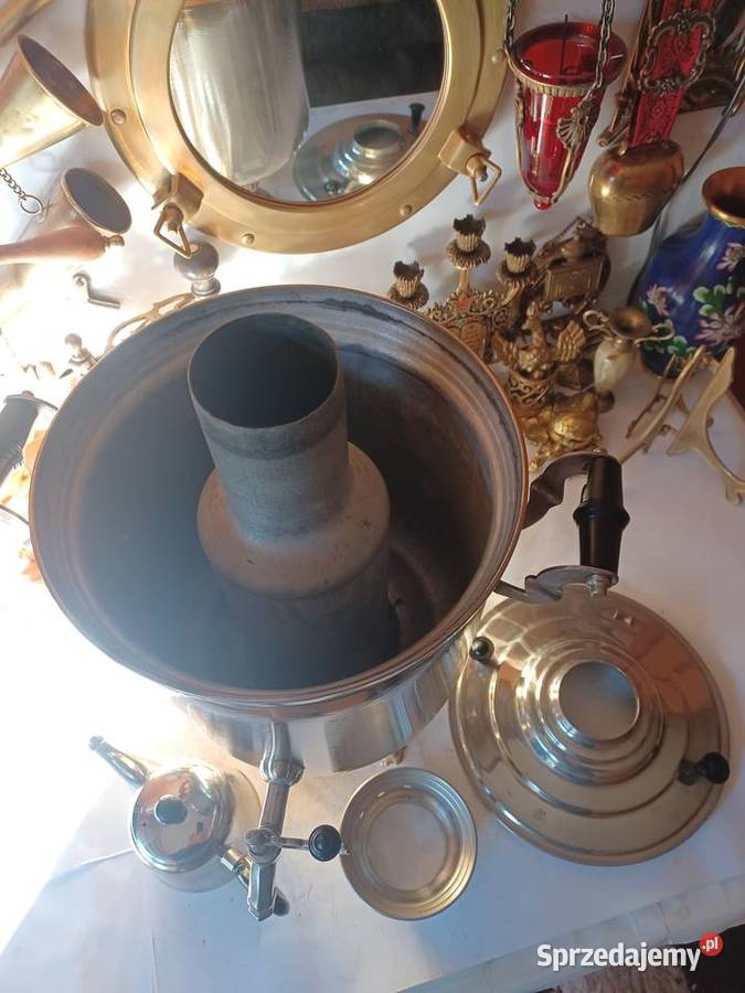 Duży masywny samowar węglowy z czajnikiem Poznań