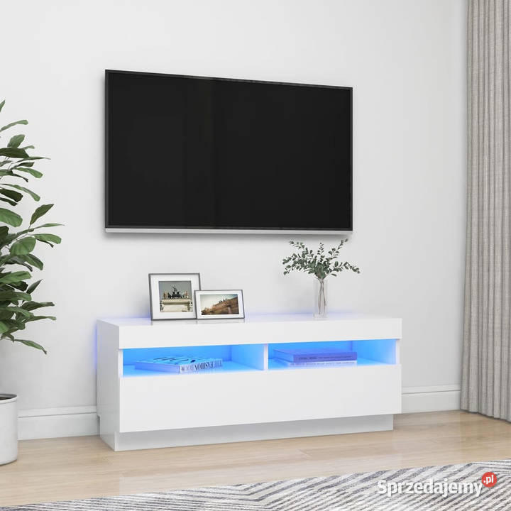 Szafka pod TV z oświetleniem LED biała 100x35x40 Warszawa sprzedam