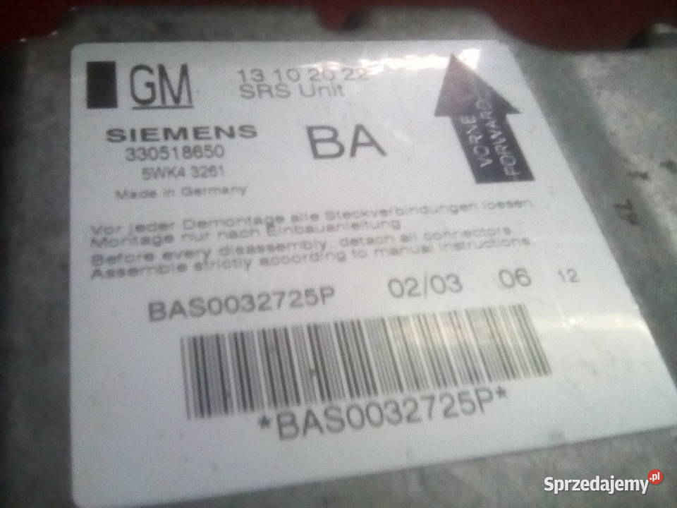 Opel Vectra C sterownik airbag sprzedam