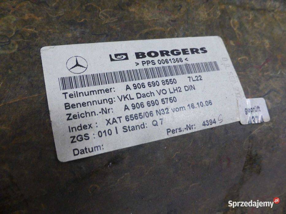 Mercedes Sprinter W906 Maxi 313 Podsufitka A111 wielkopolskie Poznań