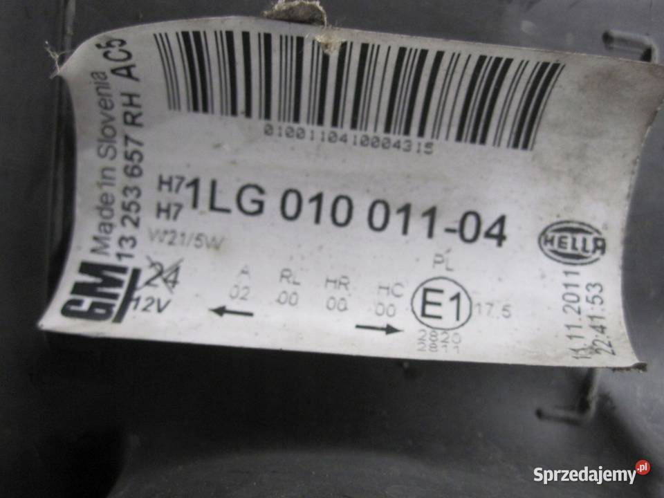 ASTRA J 12r lampa prawa przód 13253657 ANGLIK świętokrzyskie Kielce