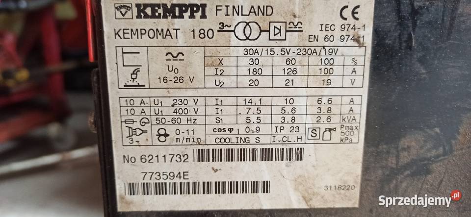 Spawarka Kempomat 180 Kemppi łódzkie Piotrków Trybunalski