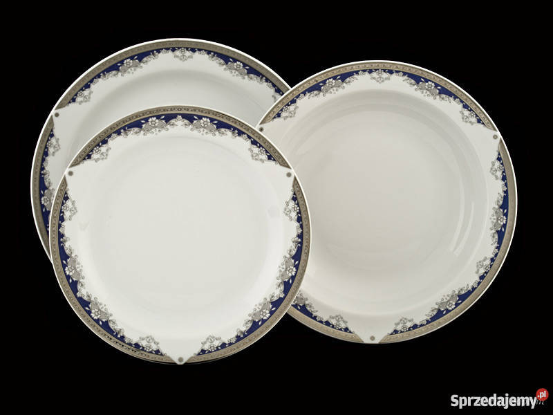 Serwis obiadowy Caliope Polska Porcelana ZP UNIA odcienie błękitu Wałbrzych