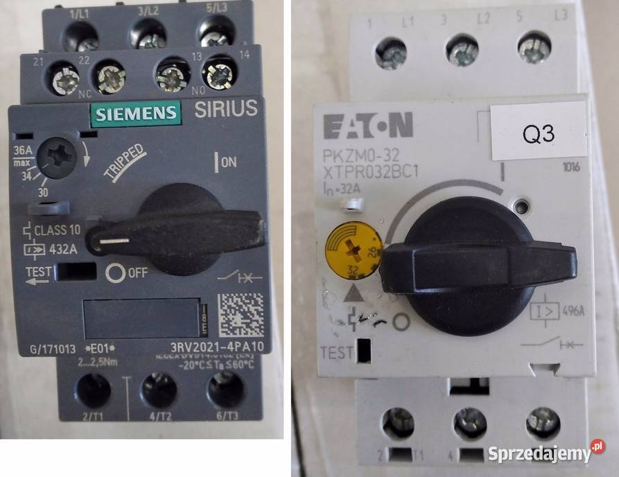 Wyłączniki silnikowe Eaton 32A Siemens 3036A małopolskie