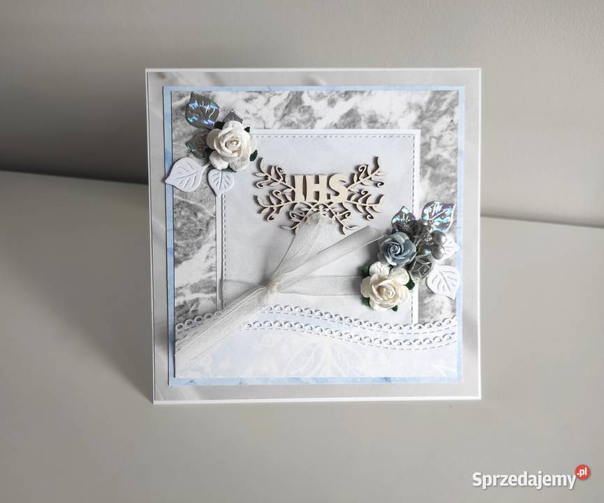 Kartka ręcznie robiona Komunia Święta Łódź