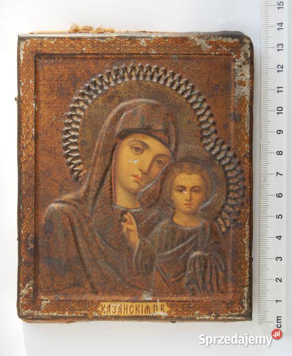 Matka Boża Kazańska stara ikona rosyjska antyk Lublin