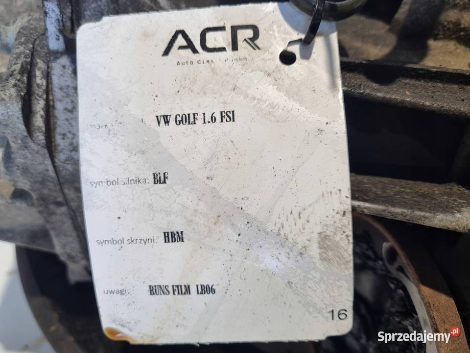 SKRZYNIA BIEGÓW VW Golf V Audi A3 II 8P 16 FSI lubelskie Chełm