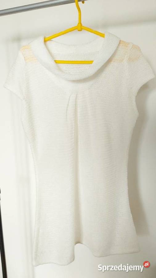 Bezrękawnik bluzka biała rozmiar M z dzianinki Bez wzoru lubelskie Lublin
