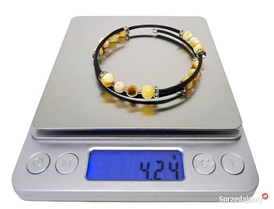 Bransoletka BURSZTYN bałtycki mleczny kredowy